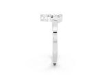 Marquise Moissanite Floral Cluster Bypass Ring in White gold with Prong Setting_2