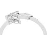 Marquise Moissanite Floral Cluster Bypass Ring in White gold with Prong Setting_4