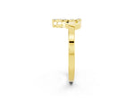 Marquise Moissanite Floral Cluster Bypass Ring in Yellow gold with Prong Setting_2