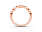 Marquise Moissanite Milgrain Half Eternity Band in Rose gold with Bezel Setting_3