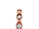 Marquise Moissanite Milgrain Half Eternity Band in Rose gold with Bezel Setting_5