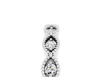 Marquise Moissanite Milgrain Half Eternity Band in White gold with Bezel Setting_5