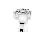 Marquise Moissanite Open Band Ring in Platinum with Tension Setting_5