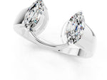 Marquise Moissanite Open Band Ring in Silver with Tension Setting_1