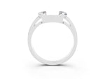 Marquise Moissanite Open Band Ring in Silver with Tension Setting_3