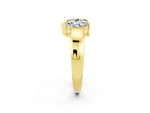 Marquise Moissanite Open Band Ring in Yellow gold with Tension Setting_2