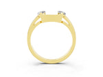 Marquise Moissanite Open Band Ring in Yellow gold with Tension Setting_3