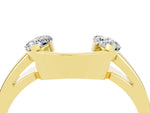 Marquise Moissanite Open Band Ring in Yellow gold with Tension Setting_4