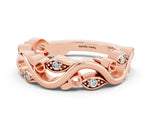 Marquise Moissanite Vine Eternity Band in Rose gold with Bezel Setting