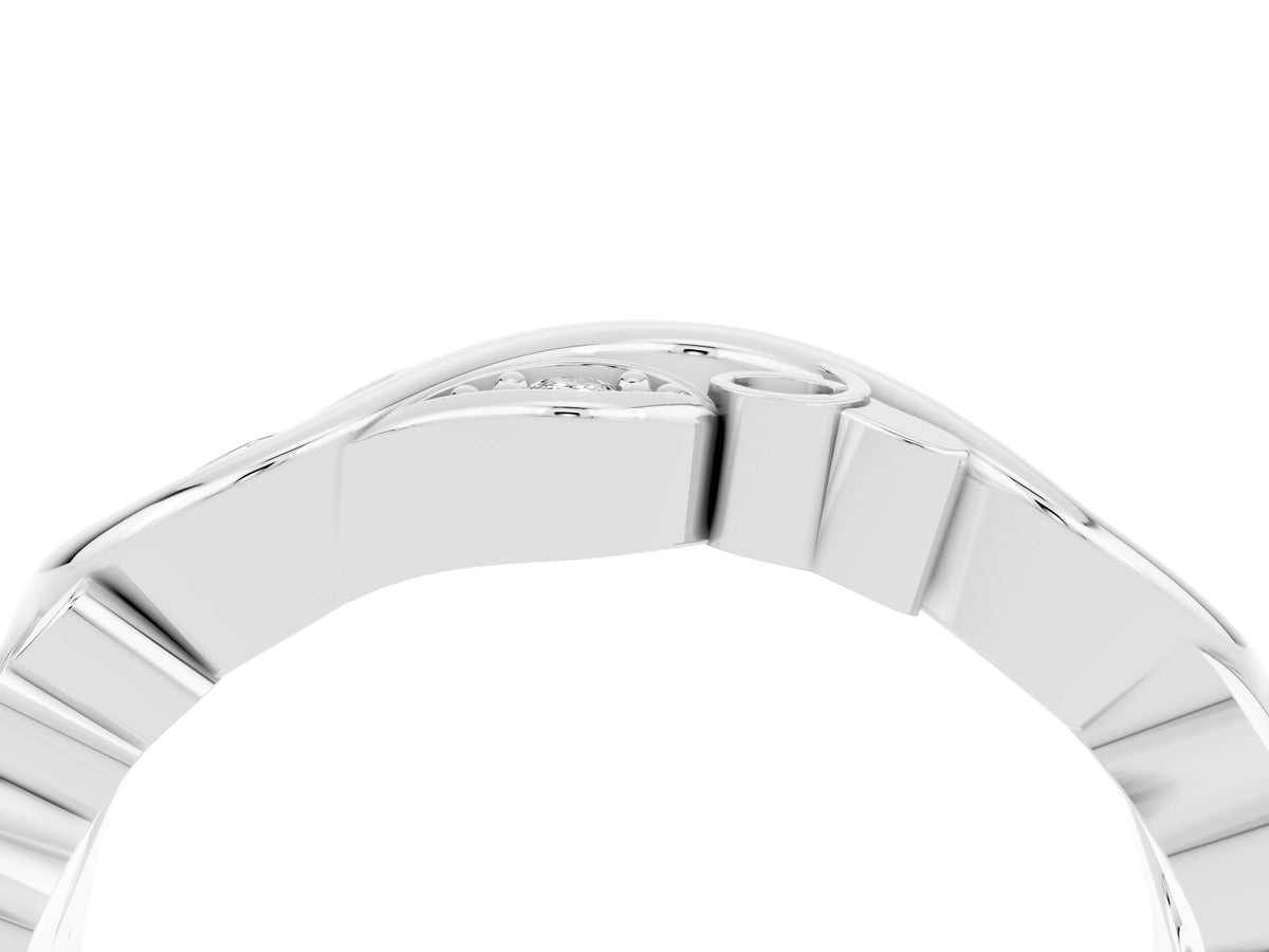 Marquise Moissanite Vine Eternity Band in Silver with Bezel Setting_4