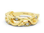 Marquise Moissanite Vine Eternity Band in Yellow gold with Bezel Setting