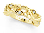 Marquise Moissanite Vine Eternity Band in Yellow gold with Bezel Setting_1