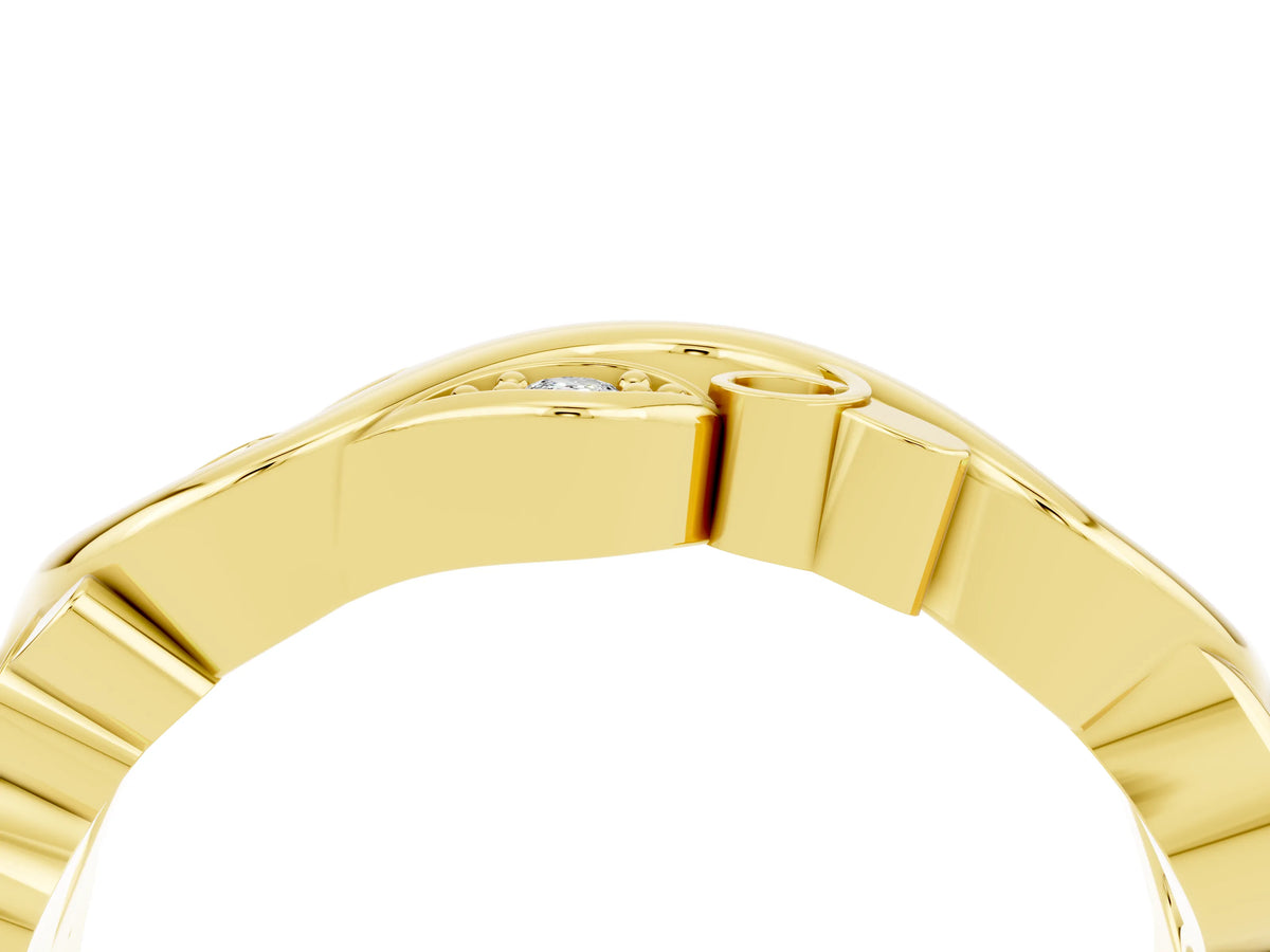 Marquise Moissanite Vine Eternity Band in Yellow gold with Bezel Setting_4