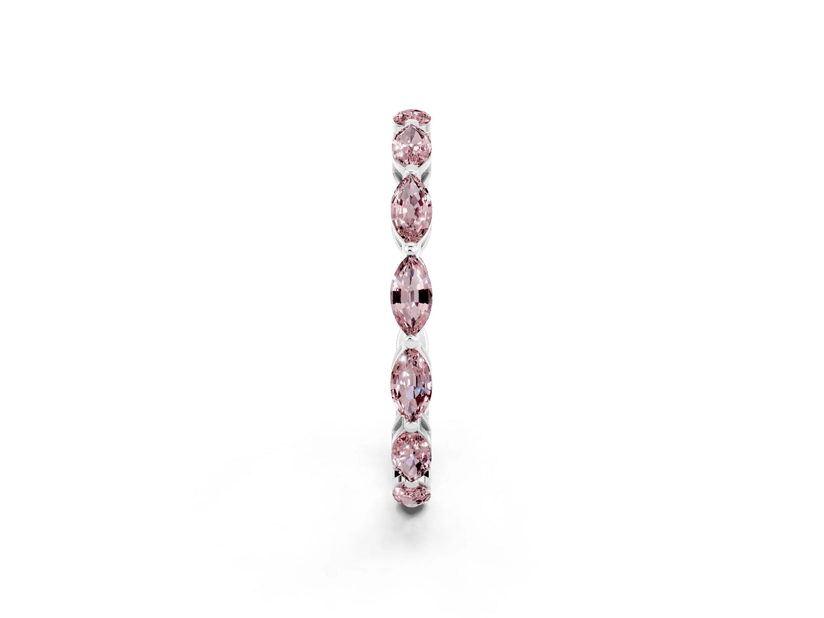 Marquise Morganite Eternity Band in Platinum with U-Prong Setting_2