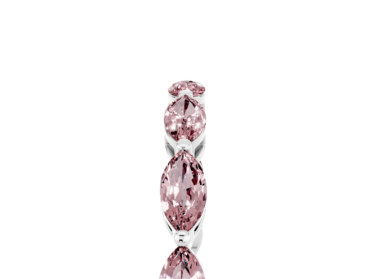 Marquise Morganite Eternity Band in Platinum with U-Prong Setting_5