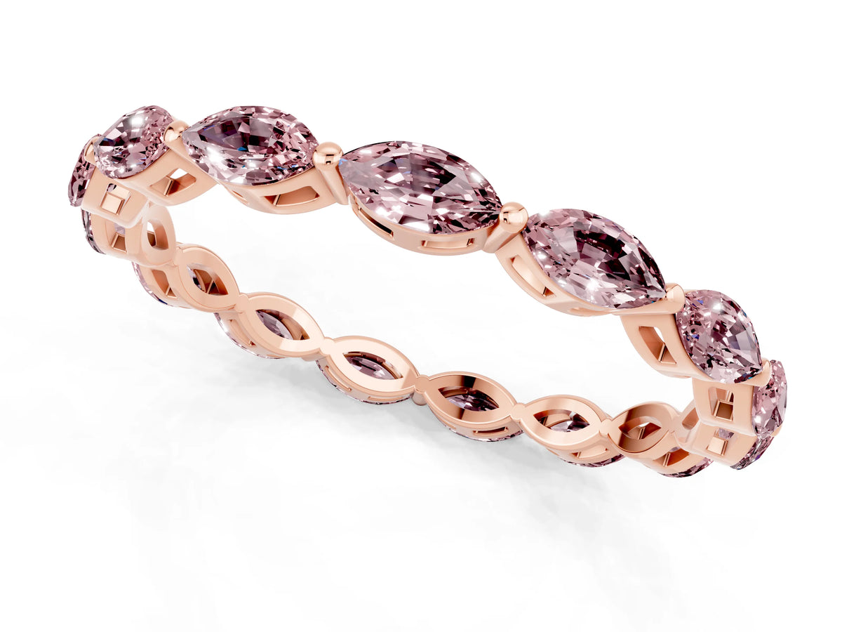 Marquise Morganite Eternity Band in Rose gold with U-Prong Setting_1