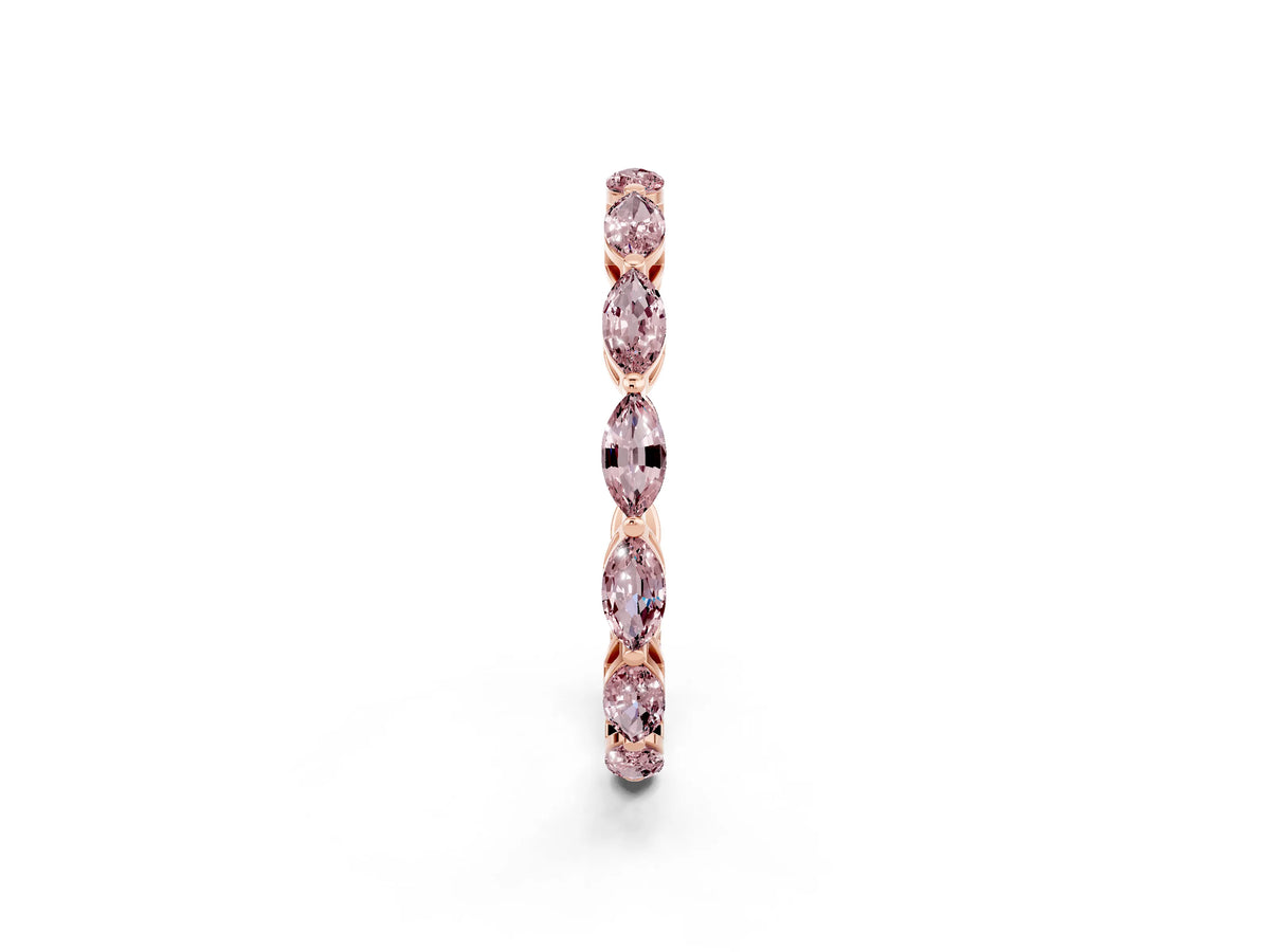 Marquise Morganite Eternity Band in Rose gold with U-Prong Setting_2