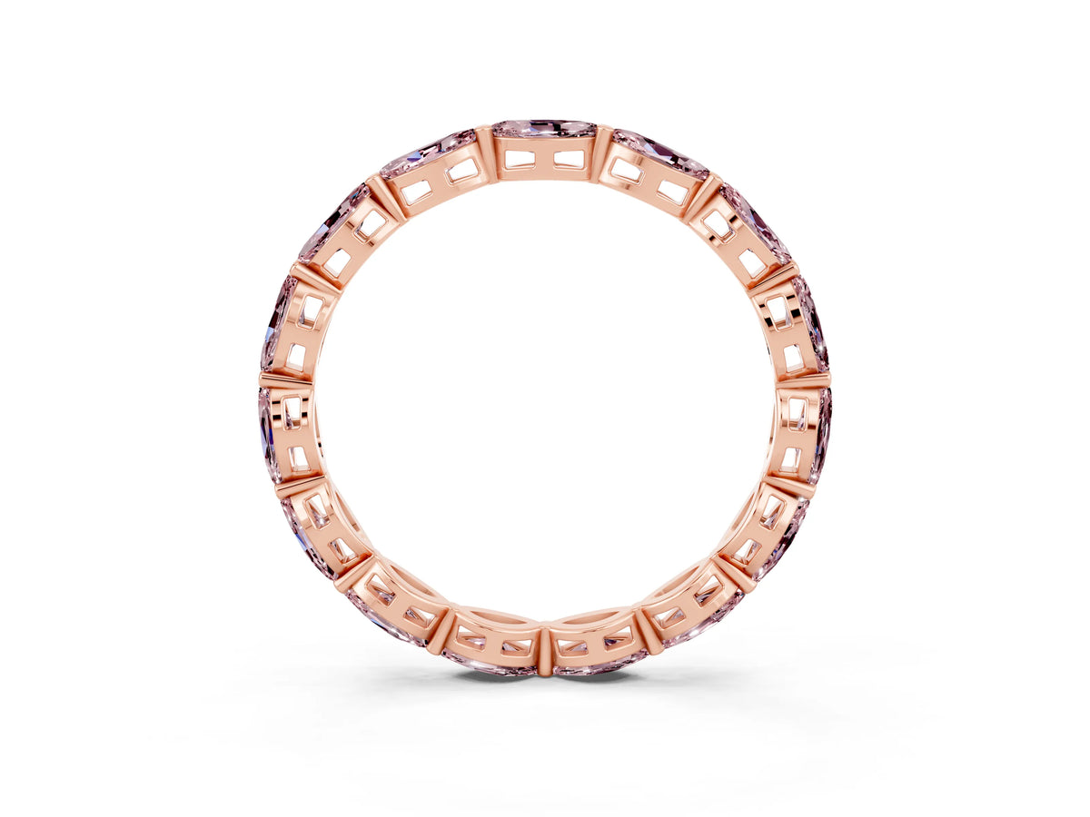 Marquise Morganite Eternity Band in Rose gold with U-Prong Setting_3