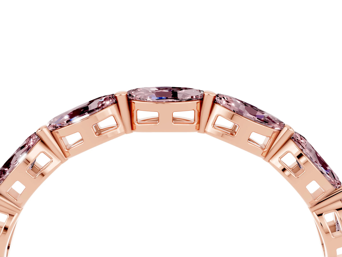 Marquise Morganite Eternity Band in Rose gold with U-Prong Setting_4