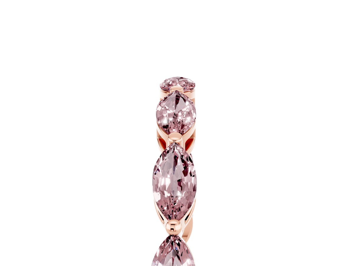Marquise Morganite Eternity Band in Rose gold with U-Prong Setting_5