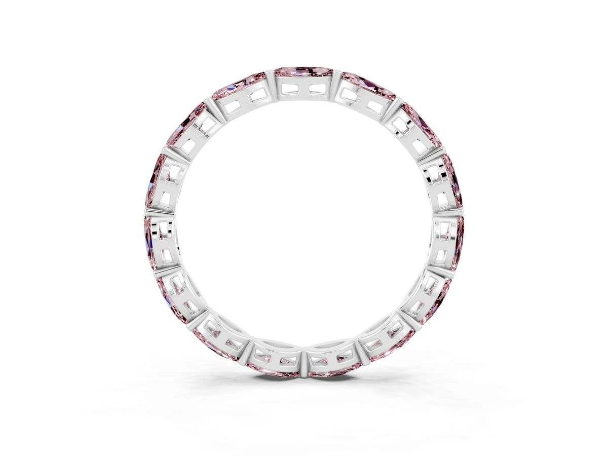 Marquise Morganite Eternity Band in White gold with U-Prong Setting_3