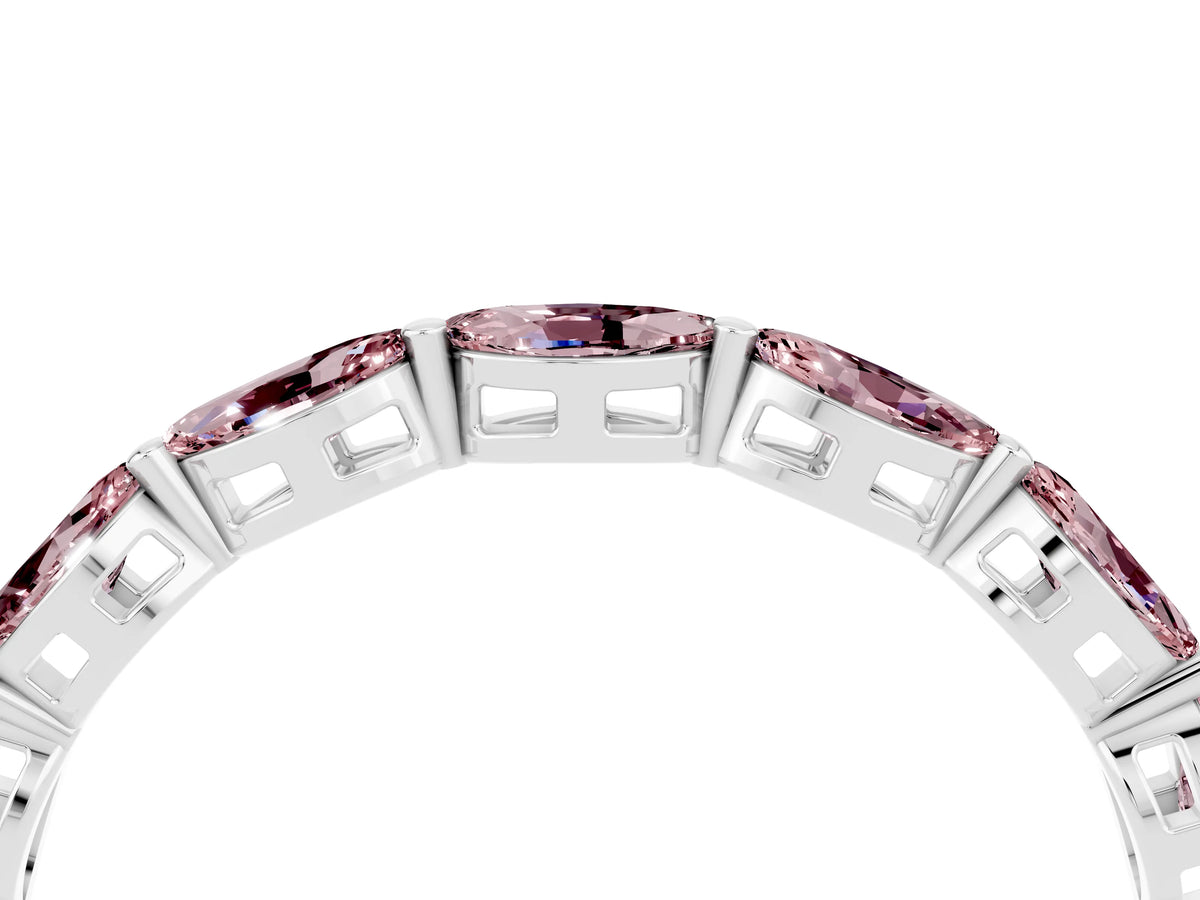 Marquise Morganite Eternity Band in White gold with U-Prong Setting_4
