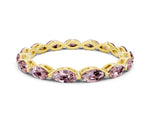 Marquise Morganite Eternity Band in Yellow gold with U-Prong Setting
