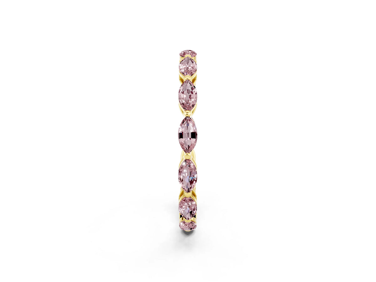 Marquise Morganite Eternity Band in Yellow gold with U-Prong Setting_2