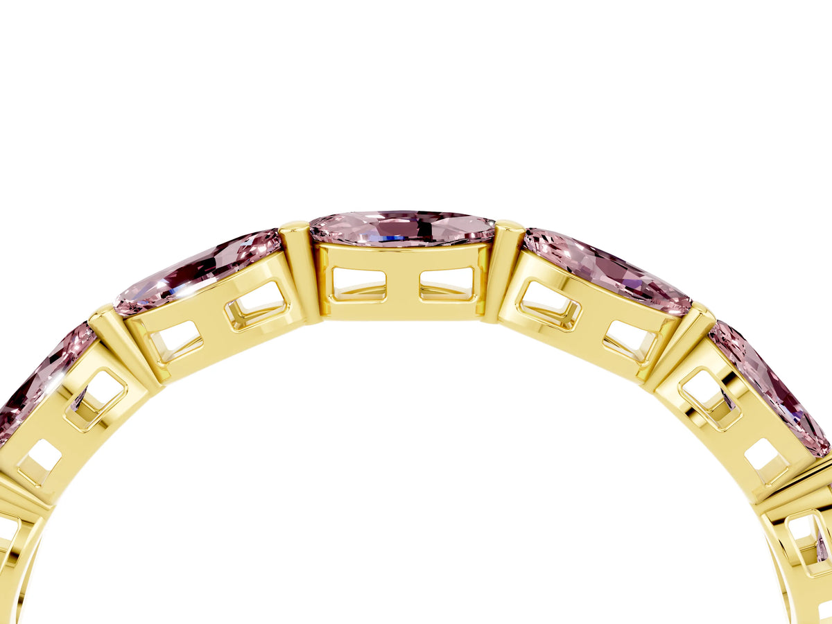 Marquise Morganite Eternity Band in Yellow gold with U-Prong Setting_4