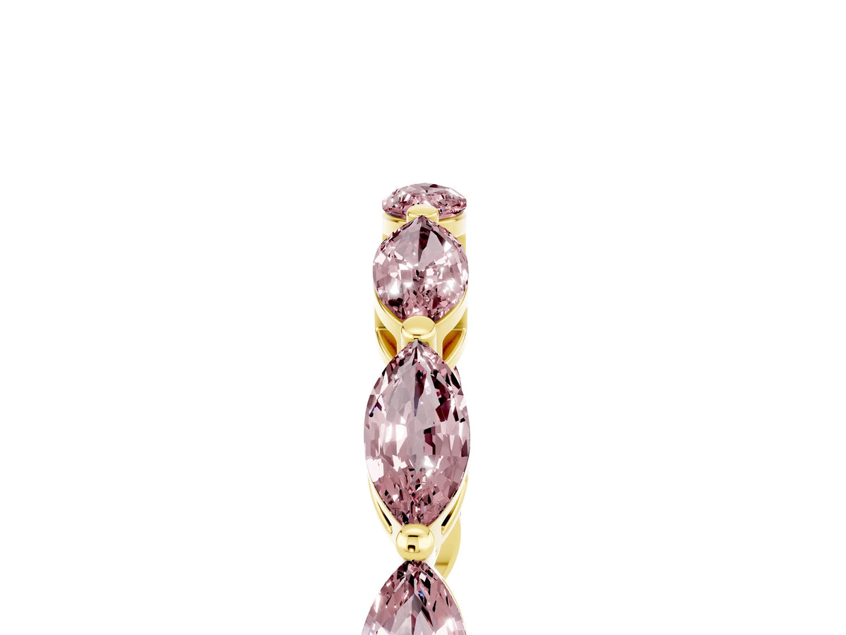 Marquise Morganite Eternity Band in Yellow gold with U-Prong Setting_5