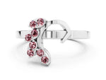 Marquise Morganite Floral Cluster Bypass Ring in Silver with Prong Setting
