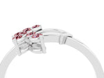 Marquise Morganite Floral Cluster Bypass Ring in Silver with Prong Setting_4