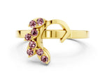 Marquise Morganite Floral Cluster Bypass Ring in Yellow gold with Prong Setting