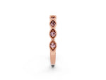 Marquise Morganite Milgrain Half Eternity Band in Rose gold with Bezel Setting_2