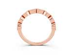 Marquise Morganite Milgrain Half Eternity Band in Rose gold with Bezel Setting_3