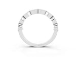 Marquise Morganite Milgrain Half Eternity Band in Silver with Bezel Setting_3