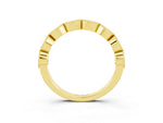 Marquise Morganite Milgrain Half Eternity Band in Yellow gold with Bezel Setting_3