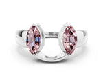 Marquise Morganite Open Band Ring in Platinum with Tension Setting