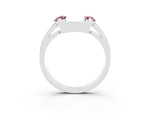 Marquise Morganite Open Band Ring in Platinum with Tension Setting_3