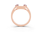 Marquise Morganite Open Band Ring in Rose gold with Tension Setting_3