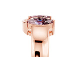 Marquise Morganite Open Band Ring in Rose gold with Tension Setting_5