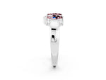 Marquise Morganite Open Band Ring in Silver with Tension Setting_2