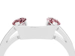 Marquise Morganite Open Band Ring in Silver with Tension Setting_4