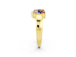 Marquise Morganite Open Band Ring in Yellow gold with Tension Setting_2