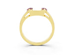 Marquise Morganite Open Band Ring in Yellow gold with Tension Setting_3