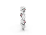 Marquise Morganite Vine Eternity Band in Silver with Bezel Setting_2