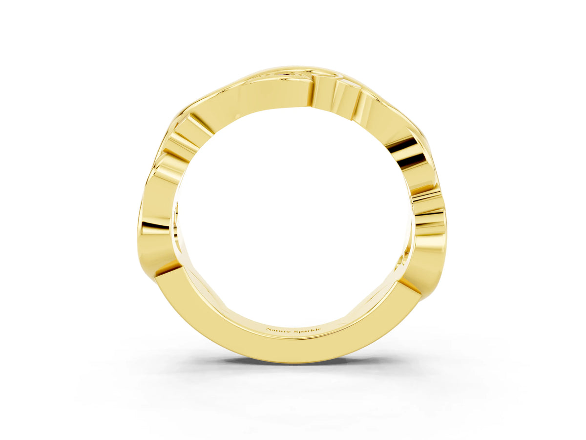Marquise Morganite Vine Eternity Band in Yellow gold with Bezel Setting_3