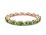 Marquise Peridot Eternity Band in Rose gold with U-Prong Setting