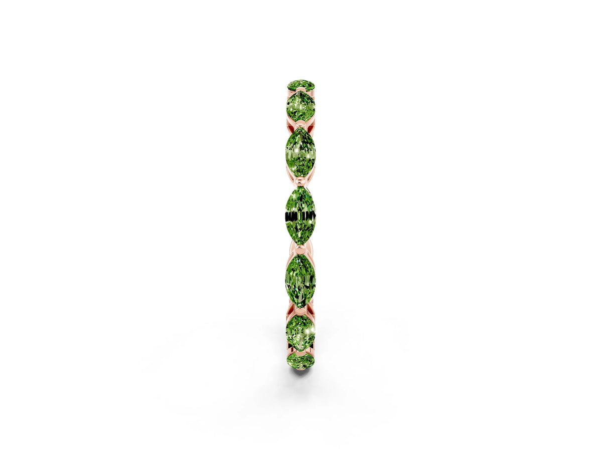 Marquise Peridot Eternity Band in Rose gold with U-Prong Setting_2