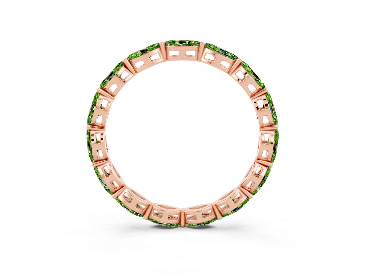 Marquise Peridot Eternity Band in Rose gold with U-Prong Setting_3